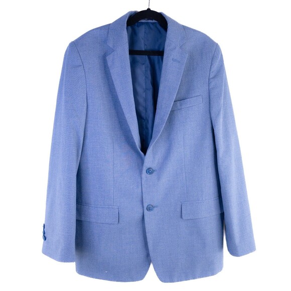 Nautica  2-piece Suit Textured Blue 2 Button Jacket Blazer Boys 16 Pants 28X25 - Picture 2 of 16